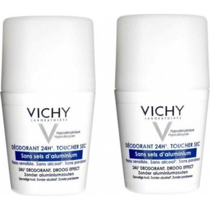 Vichy Set Of Deodorant Balls For Sensitive Skin 2 X 50 ml 24h Protection