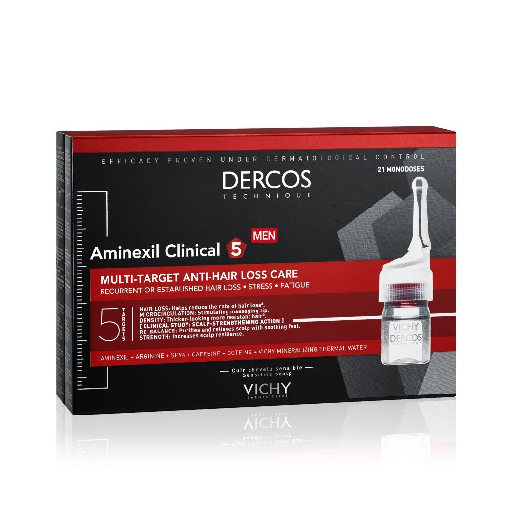 Vichy Dercos Aminexil Clinical 5 Multipurpose Antihair Loss Treatment For Men 21 X 6 ml