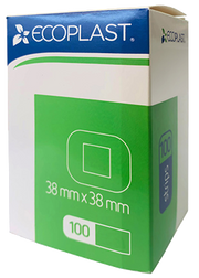 ECOPLAST 38 mm x 38 mm without paper packaging a patch 100 pcs