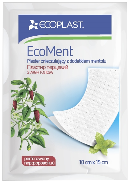 ECOPLAST Ecoment Warming Pepper, with Menthol 10x15cm a patch 1 pcs