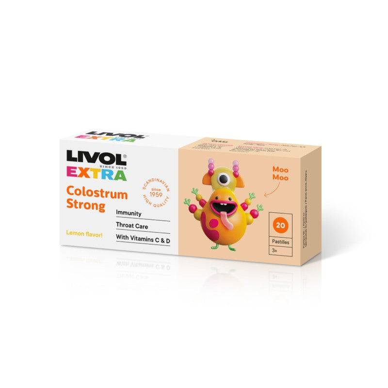 LIVOL Extra Colostrum Strong Lemon Happing tablets N20
