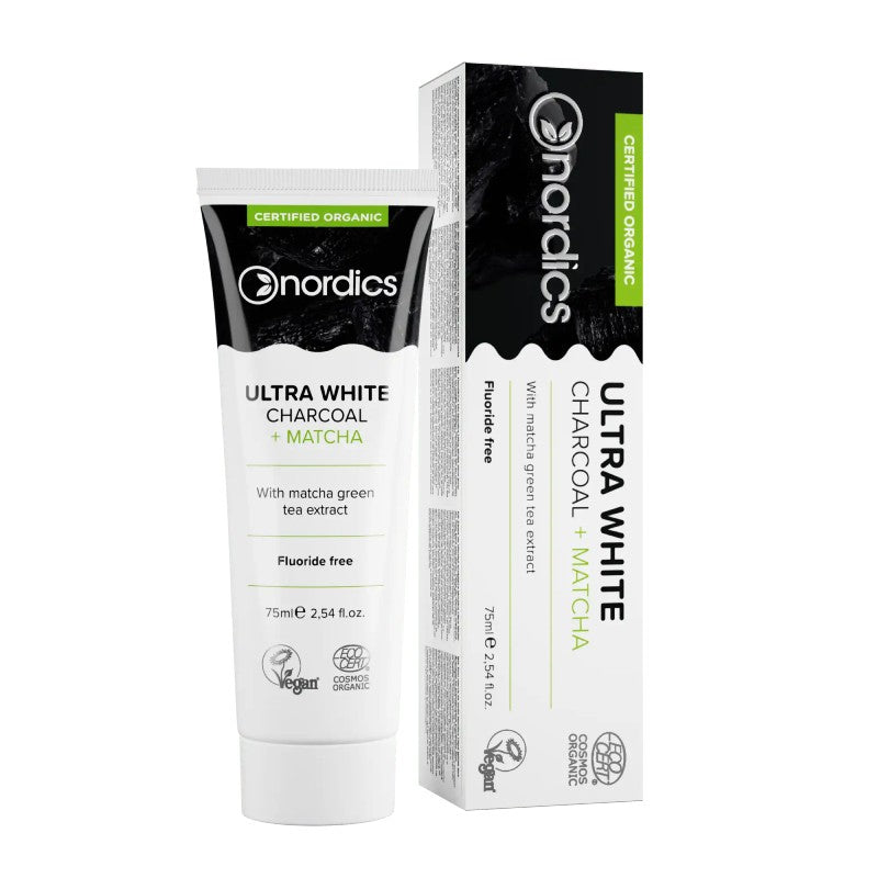NORDICS Ultra White organic toothpaste activated carbon and matcha 75 ml