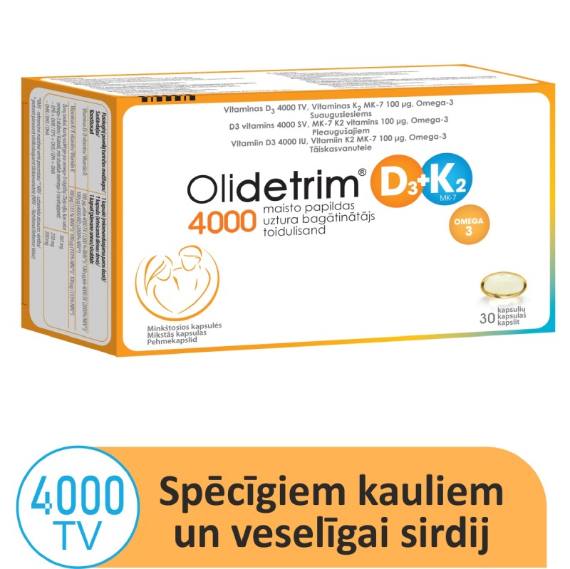 OLIDETRIM 4000 D3+ K2 Omega-3 capsules N30