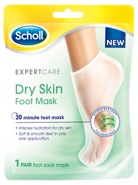 SCHOLL Dry Skin mask on foot 1 a couple