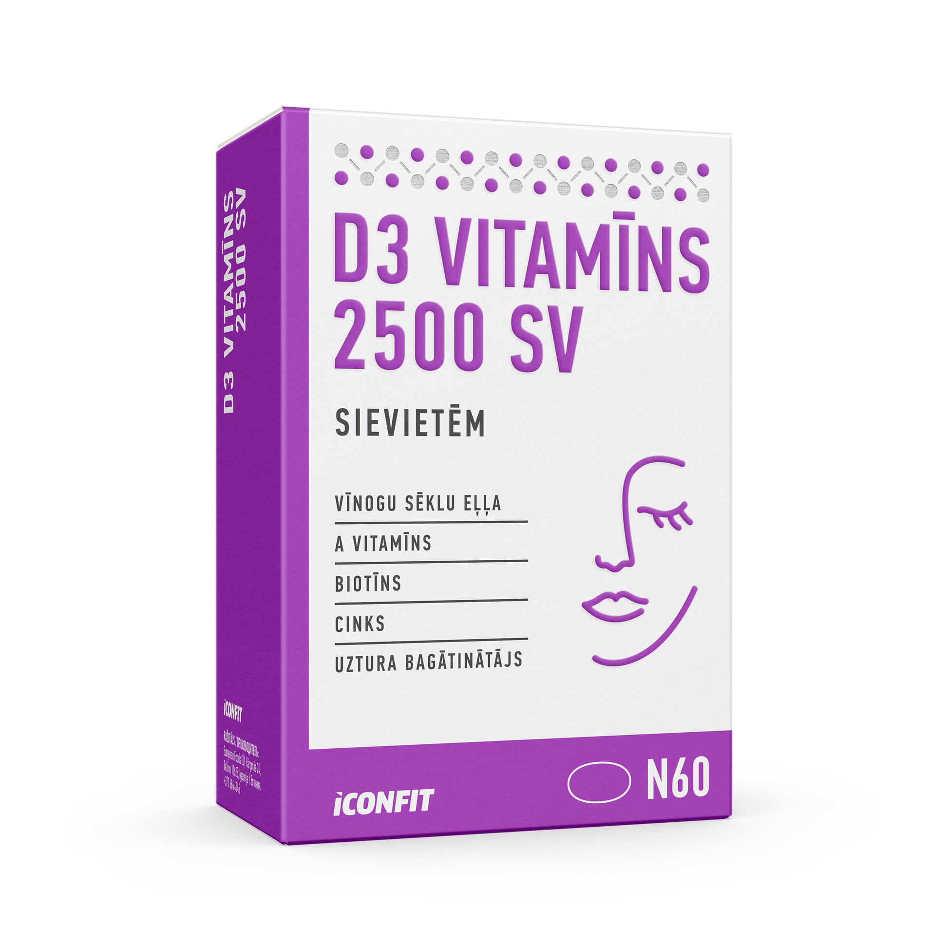 ICONFIT Vitamin D3 for women 2500 IU (60 Capsules)