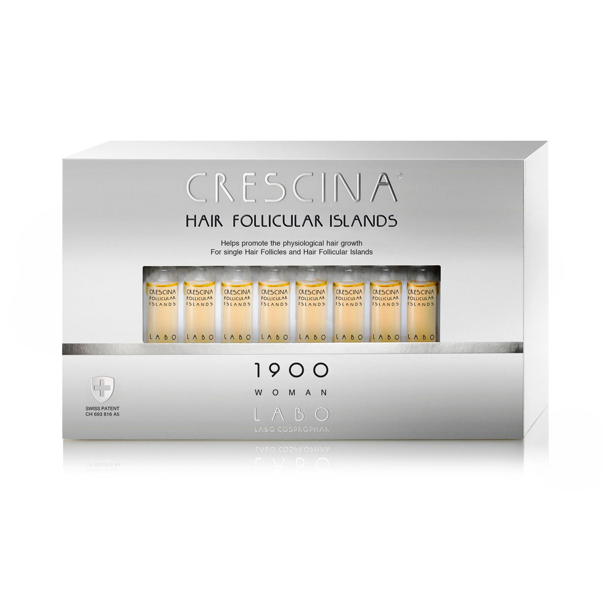 Labo Cosprophar Suisse, Crescina Follicular Islands 1700, For Growth Stimulation, Ampoules Treatment Serum, For Scalp, For Women, 20 pcs
