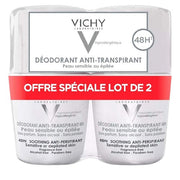 Vichy 48 Hour Antiperspirant Deodorant Rollon For Sensitive And Irritated Skin 2 Pieces
