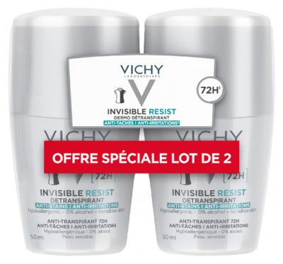 Vichy Set Of Ball Antiperspirants Invisible Resist 72h 2 X 50 ml